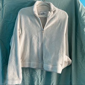 Zip up White Sweater